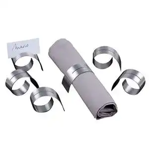 Serviettenringe aus Edelstahl mit Schlitz, 6er-Set, rostfrei