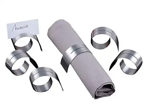 Serviettenringe aus Edelstahl mit Schlitz, 6er-Set, rostfrei