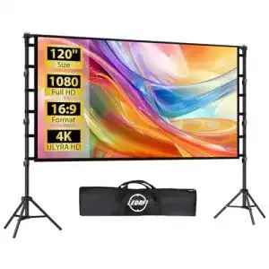 3D-Leinwand LEORFI Beamer Leinwand 120 Zoll für Outdoor und Indoor