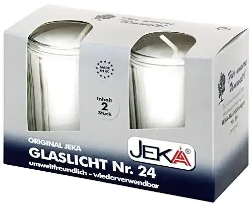 Kerzen im Glas von Jeka Wiederbefüllbare Glaslichter im 2er Set