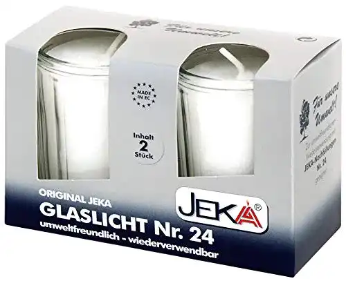 Kerzen im Glas von Jeka Wiederbefüllbare Glaslichter im 2er Set