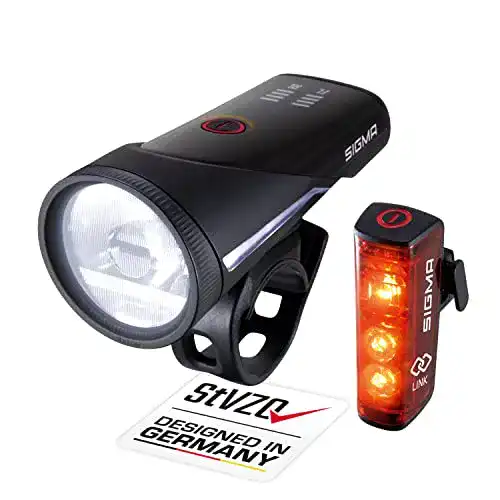 Sigma Fahrradlicht Set Aura 100 und Blaze Link mit Silikonhalterung