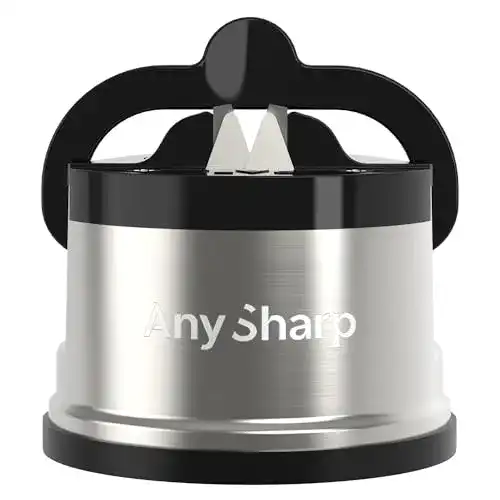 Messerschärfer AnySharp Pro aus Metall mit Saugnapf
