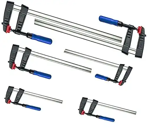 Schraubzwingen-Set Vago-Tools mit Leim- und Klemmzwingen