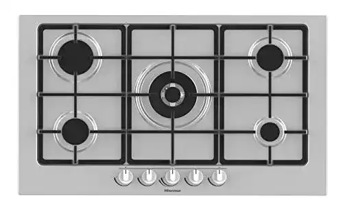 Gaskochfeld Hisense GM973XF mit 5 Kochzonen und 90 cm Breite