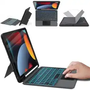 Roofei Tastatur Hülle für iPad 10.2 Zoll (9/8/7 Generation) mit abnehmbarer Tastatur