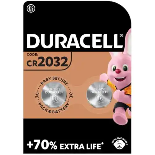 CR2032 Duracell Lithium-Knopfzelle 3V, 2er-Pack