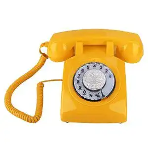 Wählscheiben-Telefon Bewinner Retro Telefon mit Drehknopf und Lautstärkeregler