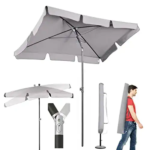 Sonnenschirm Grau 200 x 125 cm für Balkon und Terrasse