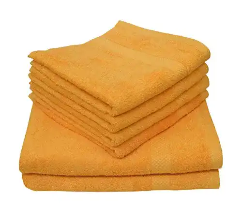 Dyckhoff Bio Handtuch Planet Walk-Frottier in Mango 50×100 cm