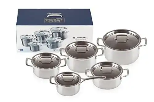 Le Creuset 5-teiliges Topfset aus 3-lagigem Edelstahl