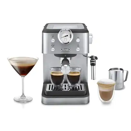 De’Longhi Siebträgermaschine Classic EM450.M mit Milchaufschäumer