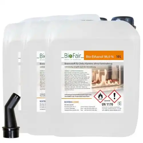 Bioethanol BioFair – Reiner Brennstoff für Kamin und Tischkamin