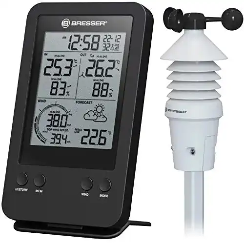 Bresser Wetterstation Funk Windmesser mit Außensensor 3-in-1