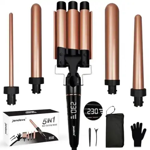 Lockenstab 5 in 1 mit 3 Stäben 10-32mm für verschiedene Frisuren