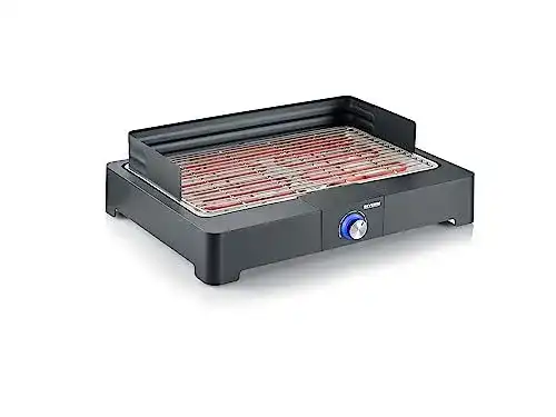 Severin Elektrogrill Tischgrill mit Edelstahl-Grillrost für drinnen und draußen