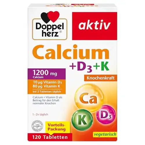 Calcium Doppelherz mit Vitamin D3 und K für Knochengesundheit