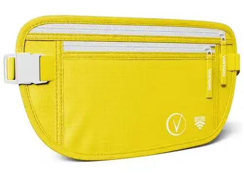Diebstahlsichere Bauchtasche Vantamo für Damen und Herren, ultraflach mit RFID-Schutz