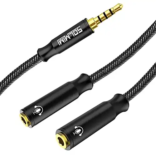 Kopfhörer-Splitter 3.5mm TRRS Headset Splitter auf 2 TRRS Buchsen