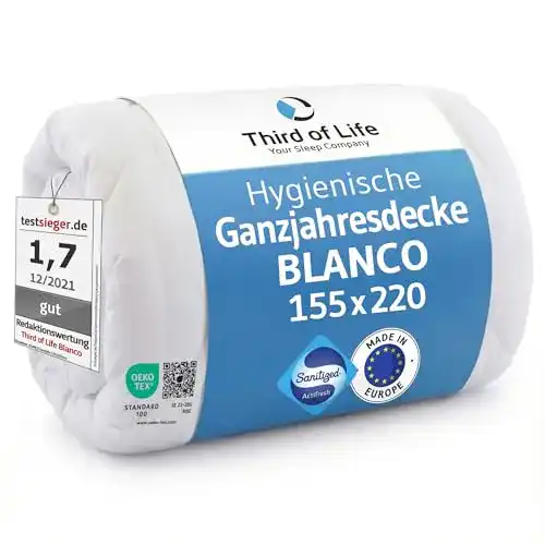 Bettdecke 155 x 220 cm von Third of Life – Modell BLANCO