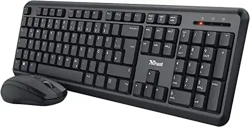 Trust Ymo Kabelloses Tastatur-Maus-Set mit QWERTZ-Layout