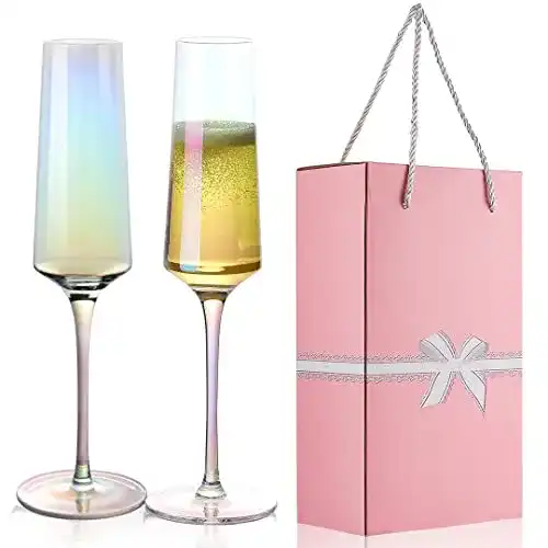 Champagnerglas Yolife moderne Champagnergläser mit Perlen