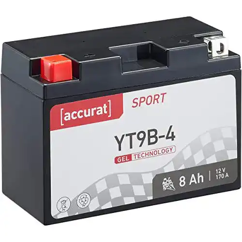 Motorradbatterie 12 V 8 Ah Accurat YT9B-4 für Motorräder und Roller