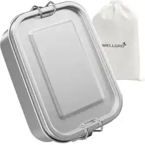 Edelstahl Dosen Wellgro eckig 550ml 850ml 1400ml 2400ml auslaufsicher