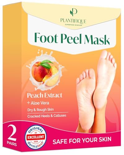 Fußmaske PLANTIFIQUE Pfirsich 2 Paar Hornhautentferner Socken