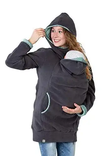 Tragejacke für Damen in Grau mit Mint Punkten von Viva La Mama