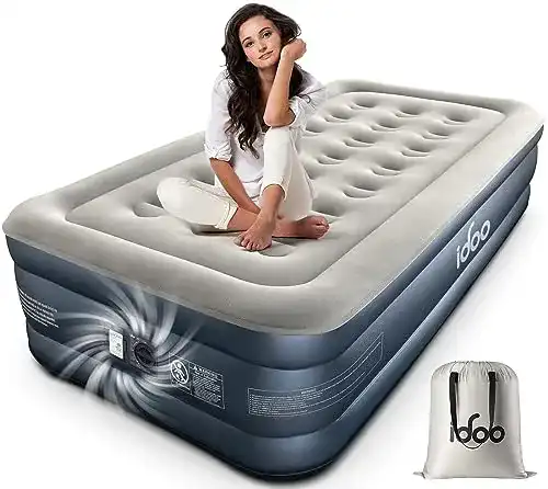 Selbstaufblasende Einzel-Luftmatratze iDOO mit Luftpumpe