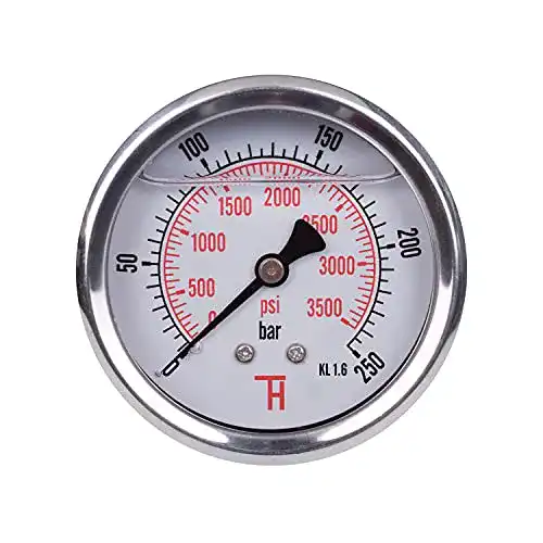 Manometer Thermis 358G mit 1/4 Anschluss und 63 mm Durchmesser (0 250 bar)
