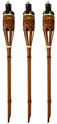 Gartenfackeln Set Moritz aus Bambus, 3 Stück, 90 cm