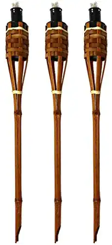Gartenfackeln Set Moritz aus Bambus, 3 Stück, 90 cm
