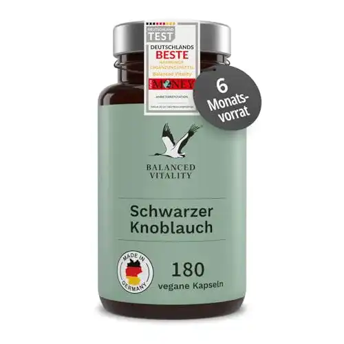 Schwarze Knoblauch Kapseln von Balanced Vitality 270 vegane Kapseln