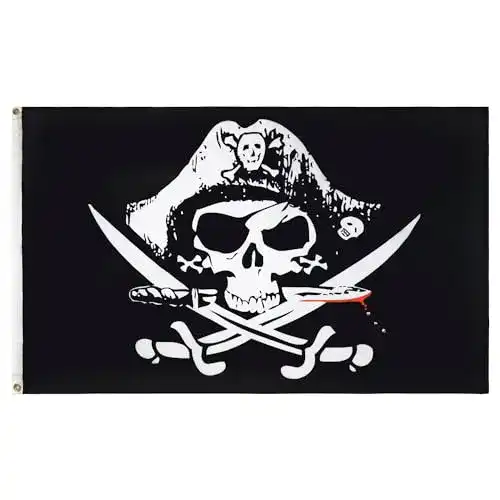 Piratenflagge AZ Flag mit Säbel 150×90 cm aus 100% Polyester