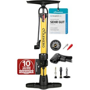Standluftpumpe Cyclehero für alle Ventile Fahrradpumpe mit Manometer