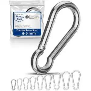 Karabinerhaken Nietfullthings 4 Stück 3mm Edelstahl mit 200 kg Bruchlast