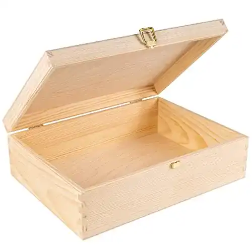 Holzkiste mit Deckel Creative Deco A4 33,8 x 24,8 x 10 cm