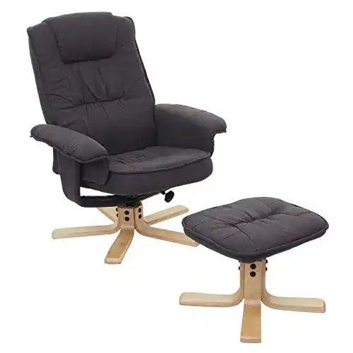 Relaxsessel mit Hocker Mendler M56 – Fernsehsessel in Dunkelgrau