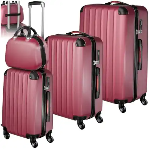 Vierteiliges Kofferset von Tectake Reisekoffer für diverse Anwendungen