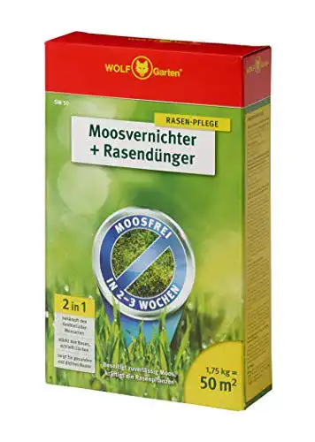 Wolf Garten Rasendünger und Moosvernichter für 50 m²