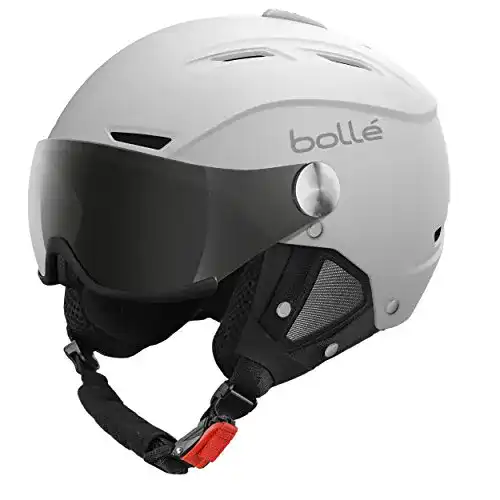 Skihelm Bollé Backline Visor in Mattweiß und Silber, Größe L 59-61 cm