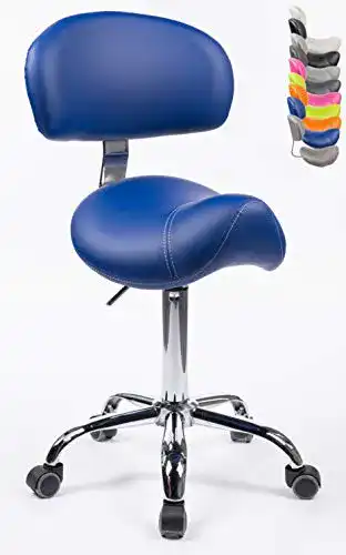 Sattelstuhl 1Stuff Sattelhocker MULY BIGBACK mit Lehne und höhenverstellbarer Sitzhöhe