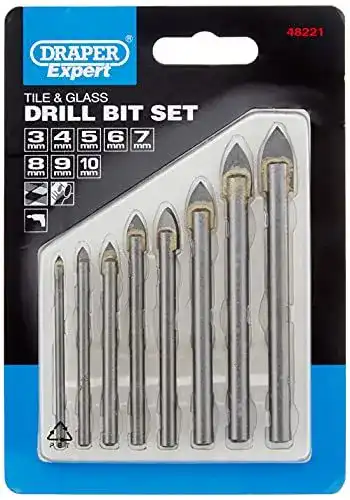 Fliesenbohrer Draper Expert 48221 8-teiliges Set für Glas und Fliesen