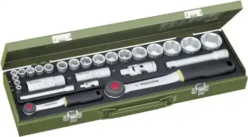 Proxxon Steckschlüsselsatz 1/2 Zoll 27-teilig mit Stahlkasten
