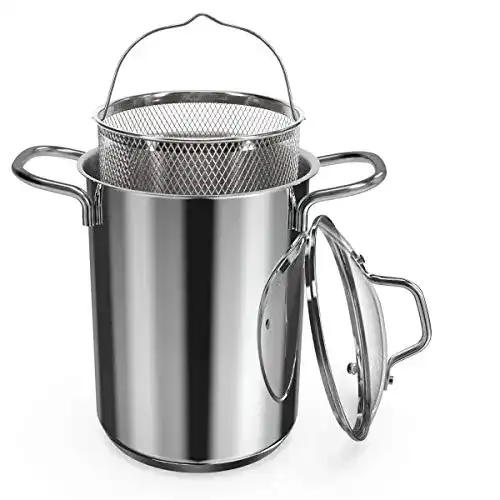 Navaris Spargeltopf Kochtopf Nudeltopf 3,9l aus Edelstahl mit Siebeinsatz