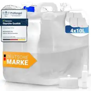 Faltkanister Wasserfeld 4x10L Faltbare Wasserkanister mit Dosierhahn