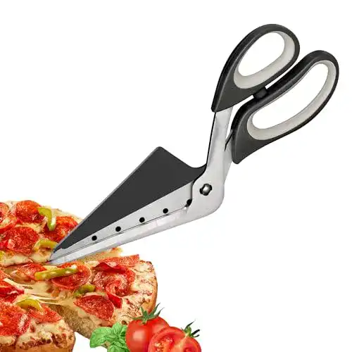Pizzaschere aus Edelstahl mit integriertem Pizzaheber, zerlegbar