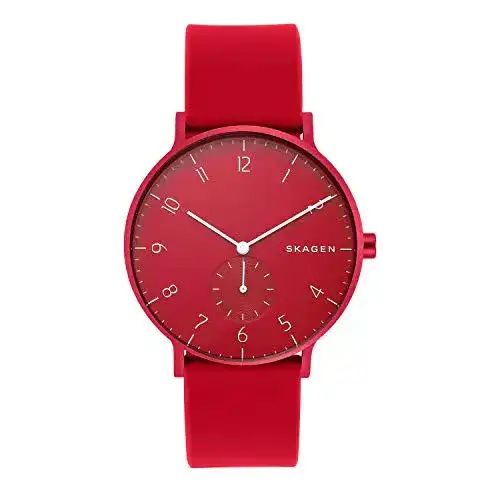 Skagen Aaren Unisex Uhr mit Quarzwerk und Silikonarmband